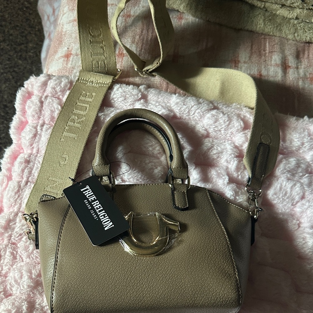 True Religion Beige Crossbody Bag